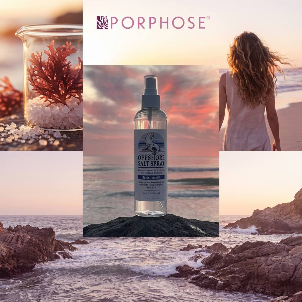 Offshore Salt Spray : Fragrance-Free Sea Salt Hair Mist for Sensitive Scalp, Lightweight Algae-Based Styling Spray
