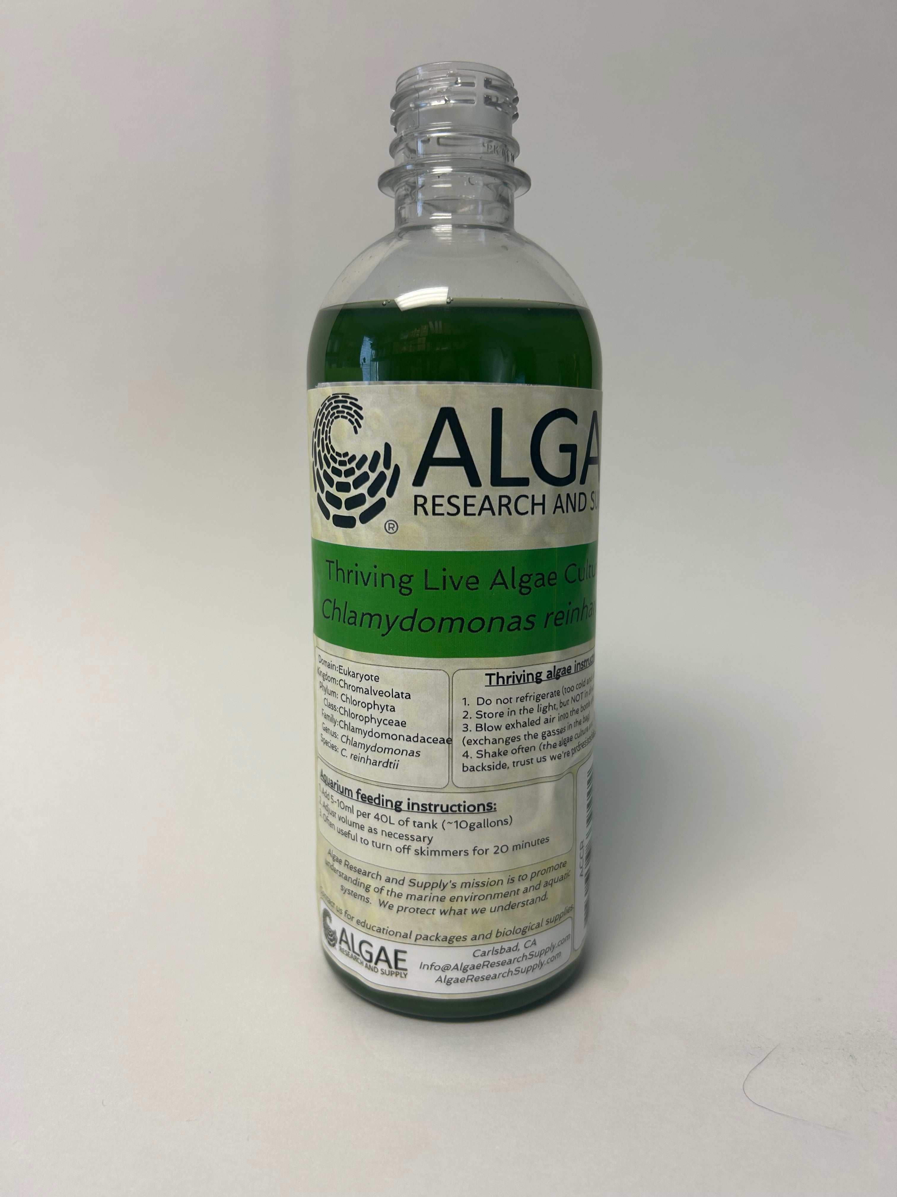 Algae Research Supply: Algae Culture Chlamydomonas sp. (ARS' San Diego Isolate)