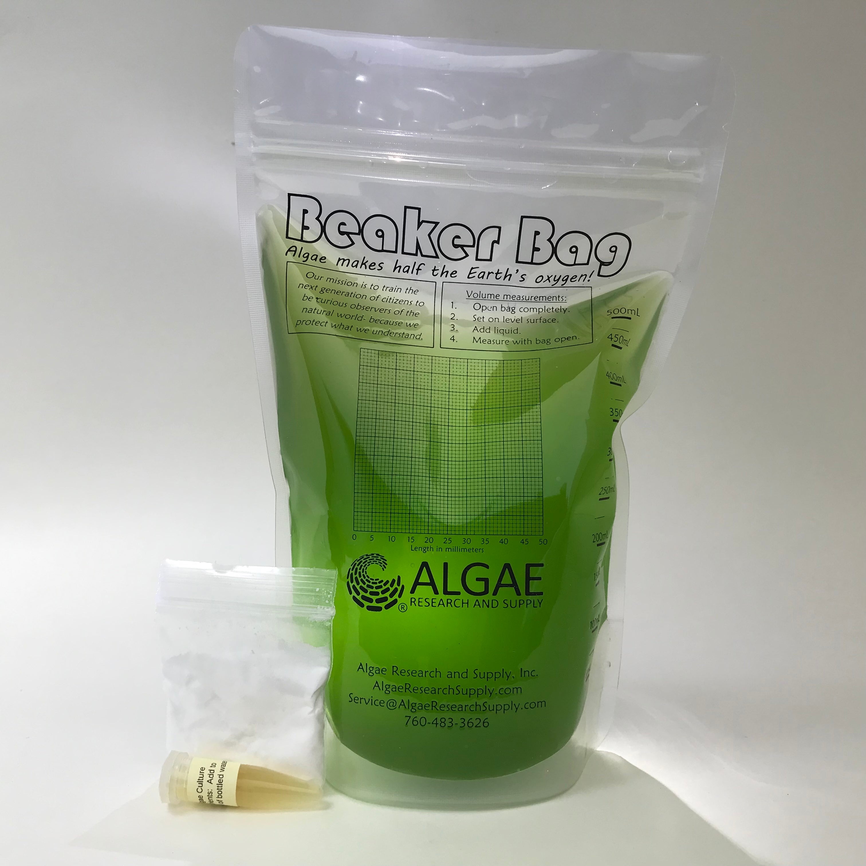 Brainy Briny's in a Beaker Bag: Algae and Brine Shrimp Growing Kit. (K-12, HS, AP-Bio, AP-ES)