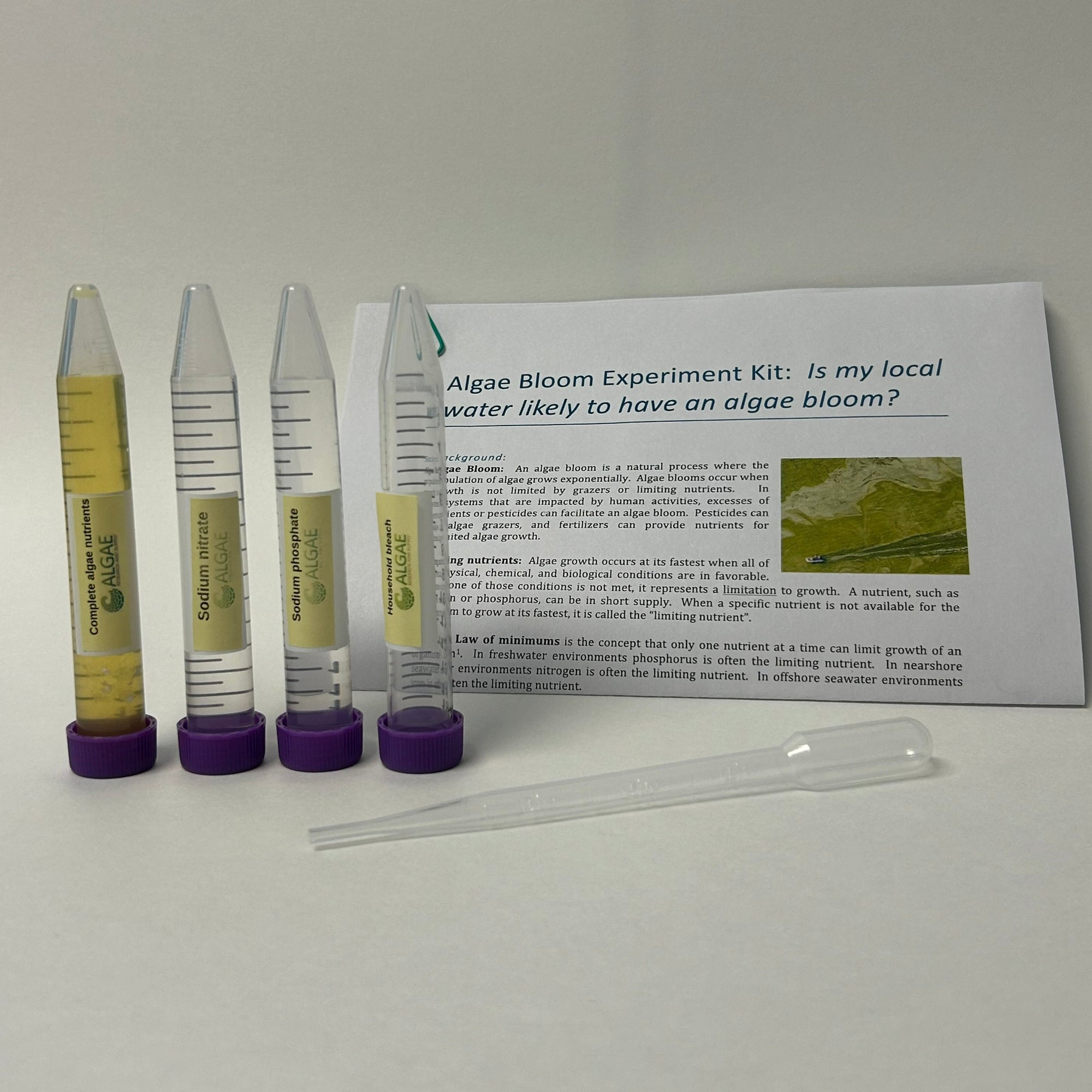 Algae Research Supply: Algae Bloom Experiment Kit: Is my local water likely to have an algae bloom?
