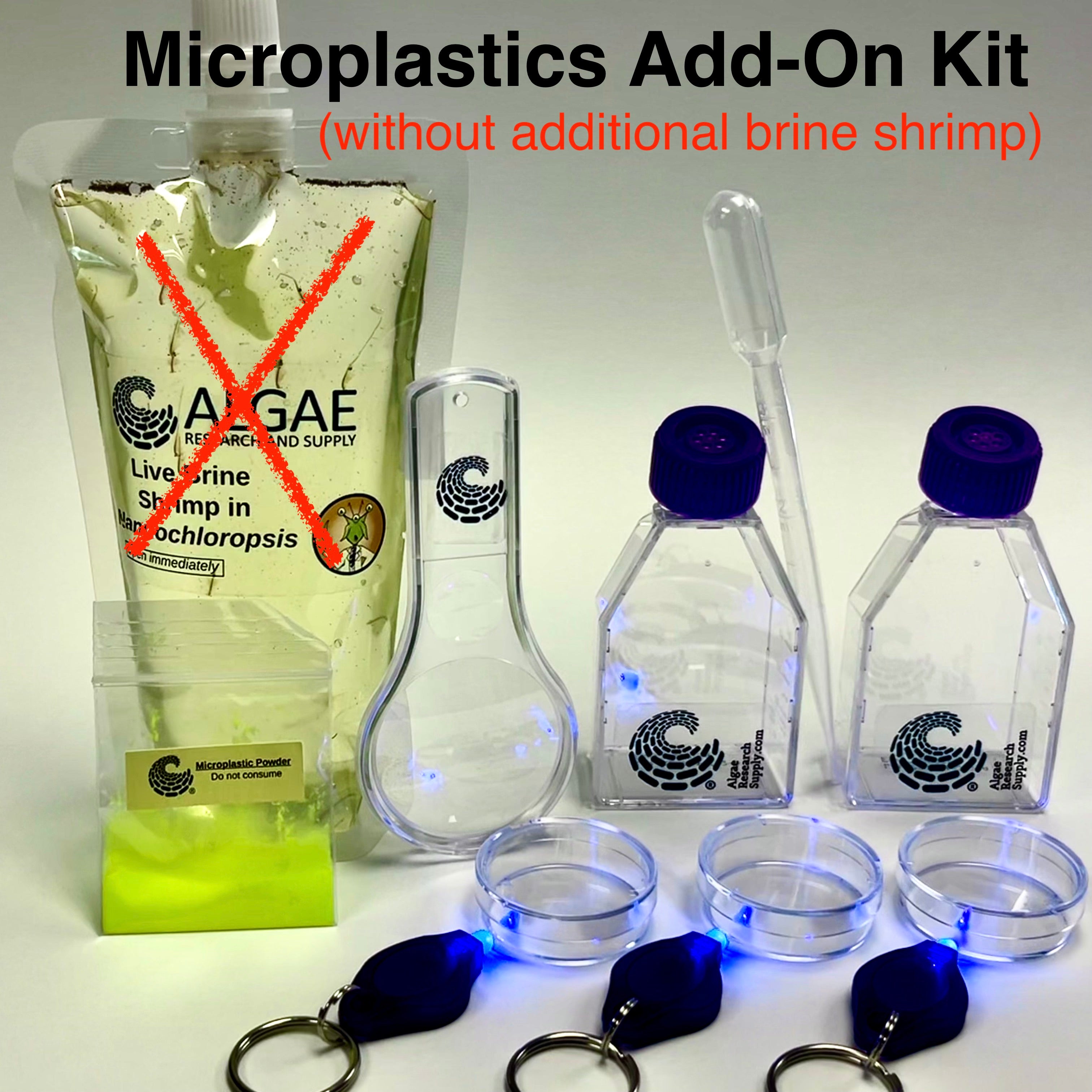 Brainy Briny's in a Beaker Bag:  Algae and Brine Shrimp Growing Kit. (K-12, HS, AP-Bio, AP-ES)