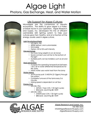 Industrial Algae Light:  Submersible light for algae culture life support