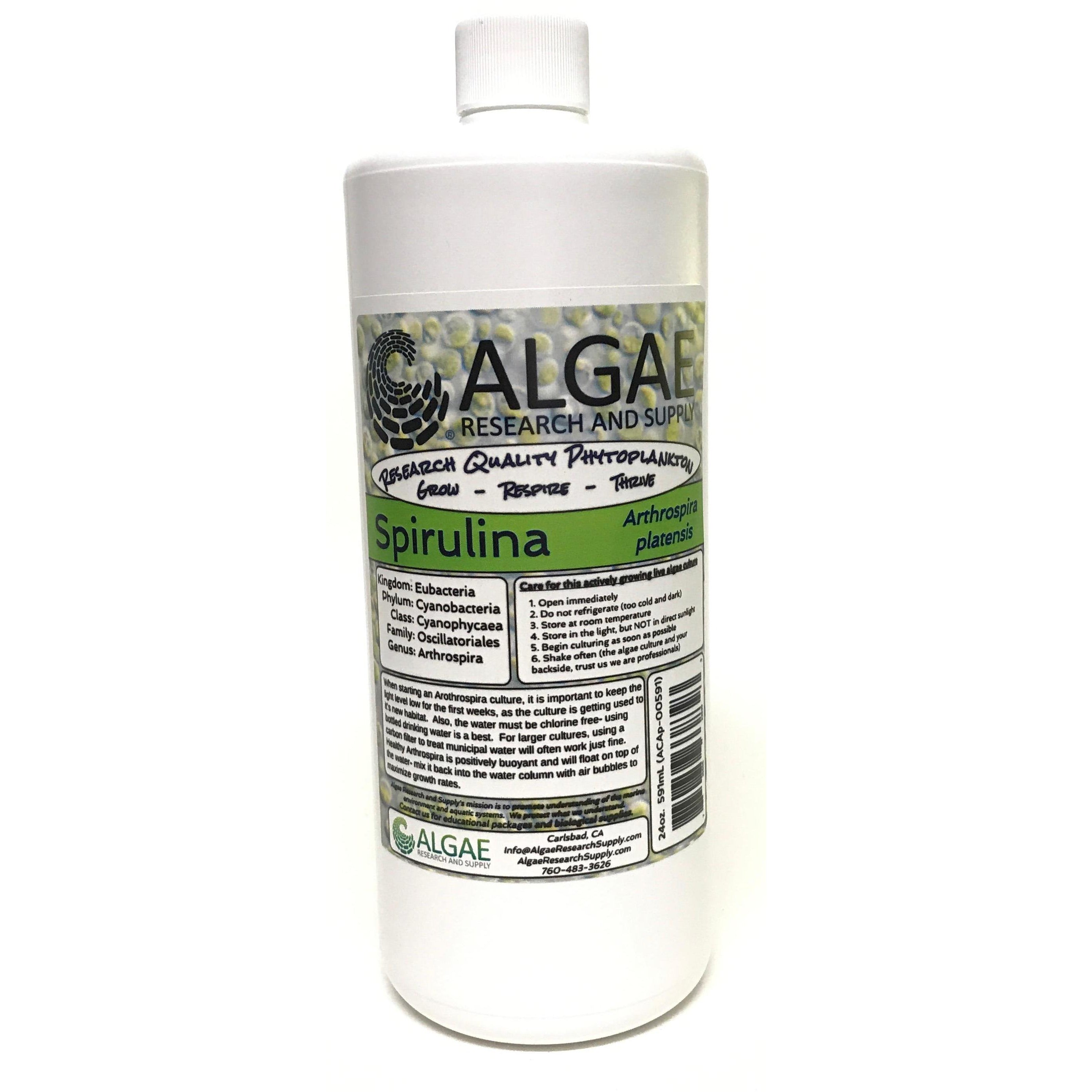 A bottle of Algae Research Supply's Spirulina, Arthrospira platensis.  Great cyanobacteria!