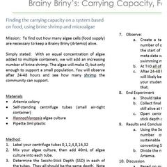 Brainy Briny: Carrying Capacity Based on Food Availability - Algae Research  Supply